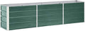 vidaXL Garden Raised Bed Galvanised Steel Rectangular Garden Planter for Flowers and Planters Bottomless Raised Flower Bed Weather-Resistant Green 94.5x15.7x17.7