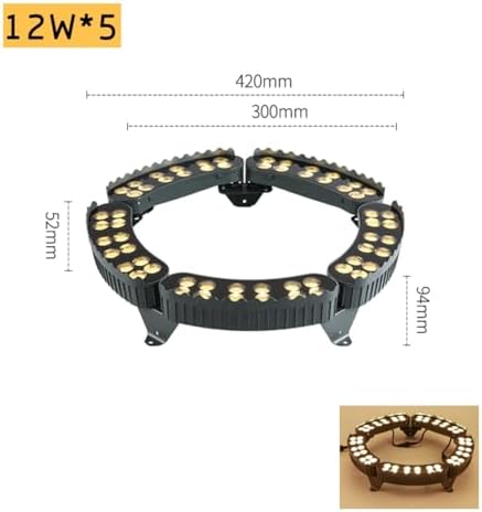 12W LED Ring Lights for Tree Roots Uplighting IP65 Waterproof Outdoor Landscape Lighting Kit 1160LM 24V Wired Garden Spotlights (3000K 5 Lights)