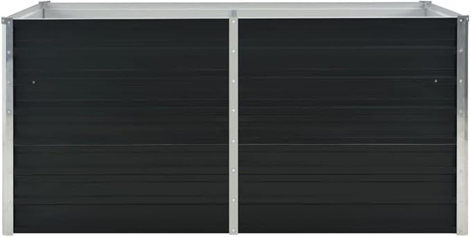 YAFF Raised Garden Bed Anthracite 63x31.5x30.3 Galvanized Steel (23.1lbs)