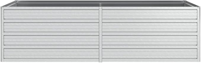 Garden Raised Bed 63x31.5x17.7 Galvanized Steel Silver
