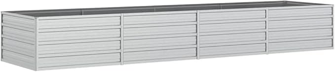 Garden Raised Bed 126x31.5x17.7 Galvanized Steel Silver11.12 KG316892