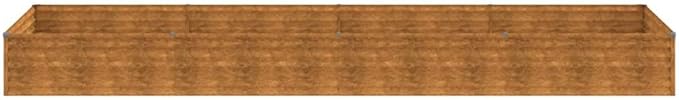 Corten Steel Garden Raised Bed 152x152x14 in Large Rustic Planter Box Durable Outdoor Flower &amp Herb Bed with Decorative Inlays for Patio Balcony Garden
