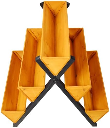 3 Tiers Wooden Vertical Raised Garden Bed with LegsBrown Planter Raised Beds Kit for Flowers Herbs Vegetables