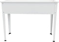 Hanover 39-In. Raised Garden Bed Planter Box with Legs for Flowers Herbs and Vegetables Powder-Coated Galvanized Steel Garden Box for Balcony Patio Porch or Deck White