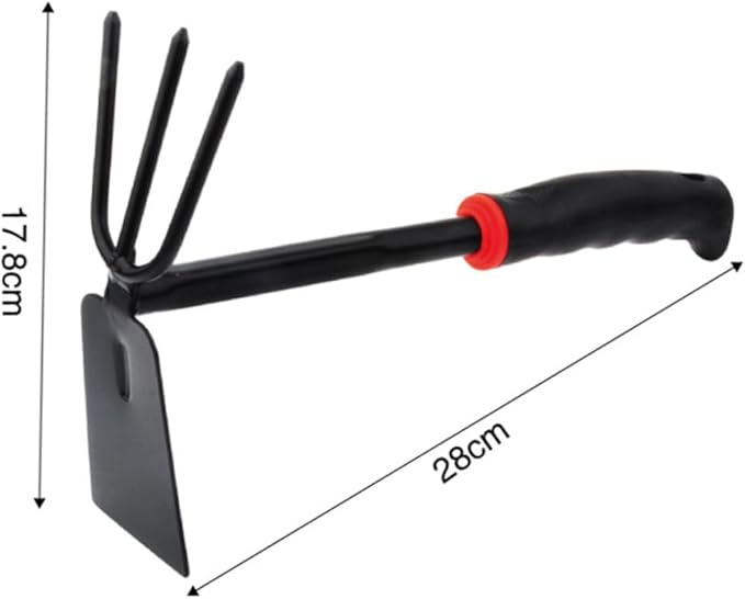 BESPORTBLE 6pcs Garden Tool Set Iron Wide Shovel Double-Sided Hoeing Rake Ergonomic Anti-Skid Plastic Handle for Home Balcony Gardening and Potted Plants Black Orange