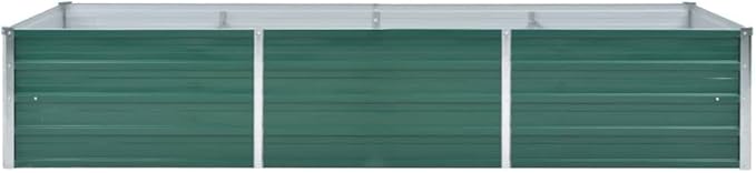 Outdoor Garden Raised Bed Galvanized Steel Metal Outdoor Garden Raised Planter Box for Flowers Vegetables Fruits Herbs Green 94.5x31.5x17.7
