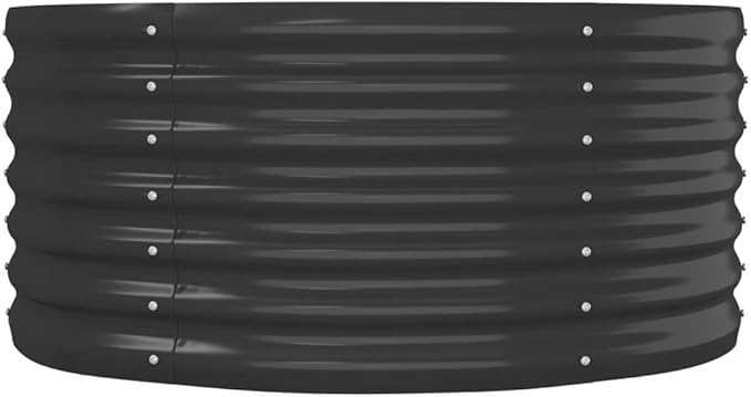 Garden Raised Planter Raised bedsGalvanized PlanterFlower BedTroughMetal PlanterRaised Garden BedBed Powder-Coated Steel 59.8x31.5x14.2 Anthracite