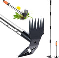 60 Weed Puller Tool with Long Handle and 17 Weeding Tools Gardening Set Dual Side Hand Weed Rake and Hoe Garden Weeder Uprooting Weed Pulling Remover Tool for Yard Patio Lawn and Garden Planting