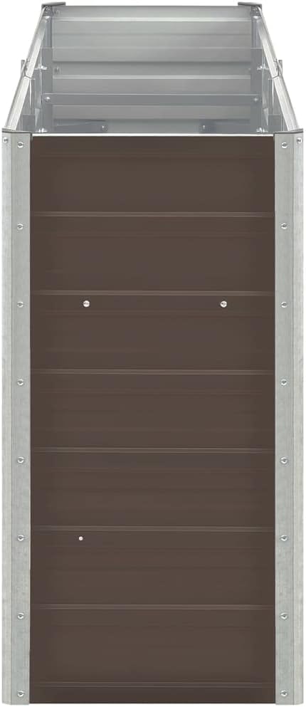 SKM Garden Raised Bed Galvanized Steel 94.5x15.7x30.3 Brown (14.23 KG/31.306 LBS)