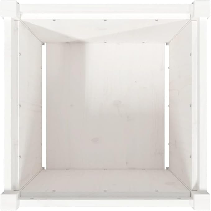 Solid Pine Wood Garden Planter Raised Bed for Flowers Vegetables Herbs White Painted Balcony Patio Fencing Garden Walls