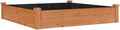 Garden Raised Bed with Liner Brown 47.2x47.2x9.8 Solid Wood Fir Raised Beds for Gardening Large Flower Pots Outdoor Planters for Porch Outdoor Pots for Outdoor Porch Gardening Plants