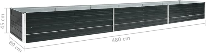 Garden Raised Bed Galvanized Steel 189x31.5x17.7 Anthracite