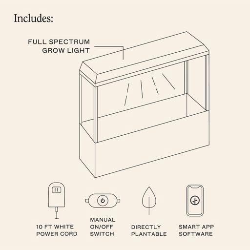 Modern Sprout Smart Growhouse - LED Grow Light for Indoor Plants - Plant Grow Light for Indoor Gardening System - Countertop Planter for Herb Garden with Smart App Control - Brass