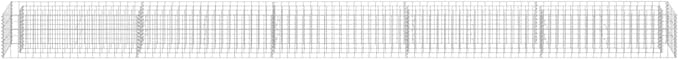 Galvanized Steel Gabion Raised Bed Outdoor Planter Box Outdoor Metal Raised Garden Beds for Vegetable Lawn Grass Yard 177.2x11.8x11.8 -AA