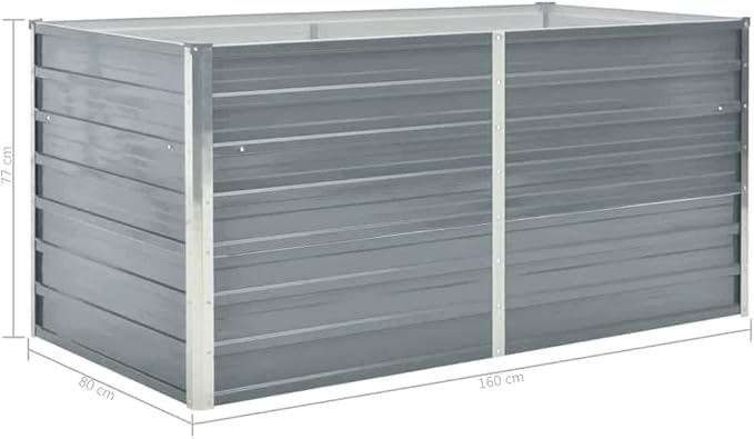 Raised Garden BedElevated Planter BoxRaised PlanterGarden BoxGarden BedPlanterfor Backyard Patio to Grow Vegetables Herbs and Flowers63x31.5x30.3 Galvanised Steel Gray