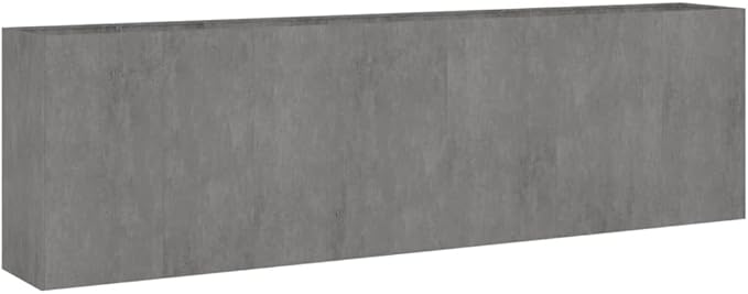 YAFF Garden Raised Bed Rusty Corten Steel Large Durable Outdoor Planter 110.2 x 15.7 x 31.5 in with Support Brackets