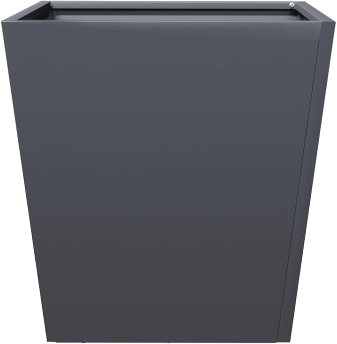 2-Pack Anthracite Steel Square Raised Planters 15.7 in Durable Cold-Rolled Elevated Garden Beds Outdoor for Balcony Patio &amp Yard