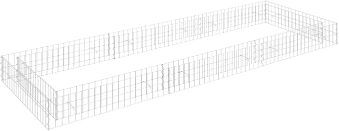 Gabion Raised BedOutdoor Garden GabionsStone BasketsPlanters Raised Vegetable BedsGalvanized Steel 118.1x39.4x7.9