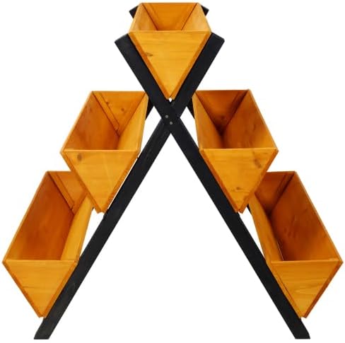3 Tiers Wooden Vertical Raised Garden Bed with LegsBrown Planter Raised Beds Kit for Flowers Herbs Vegetables