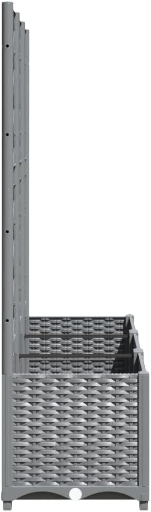 Light Grey Rectangular Garden Planter for Climbing Plants Durable Polypropylene 47.2 x 15.7 x 53.5 Inch Indoor Outdoor Use