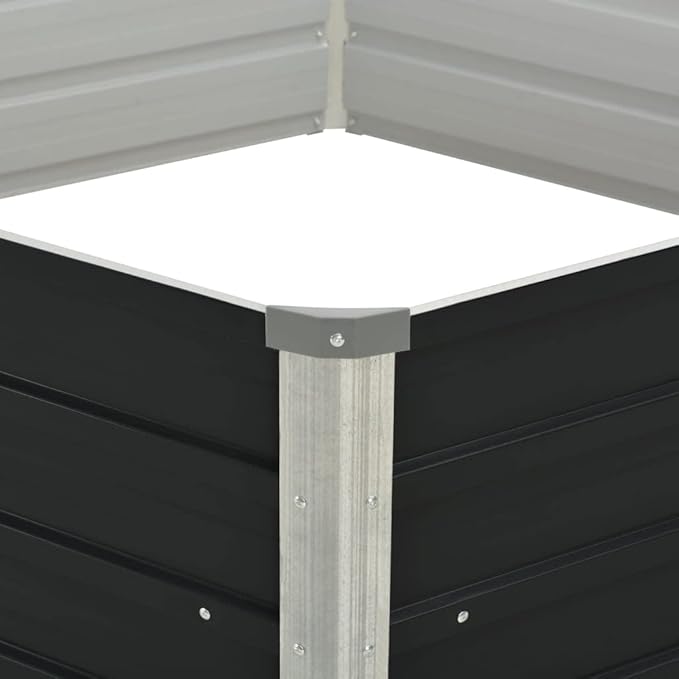 SKM Raised Garden Bed Anthracite 50.8x50.8x17.7 Galvanized Steel
