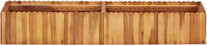 Garden Raised Bed 59x11.8x9.8 Solid Acacia Wood Elevated Planter Box Outdoor Raised Flower Bed for Vegetable Garden Patio and Flower Boxes