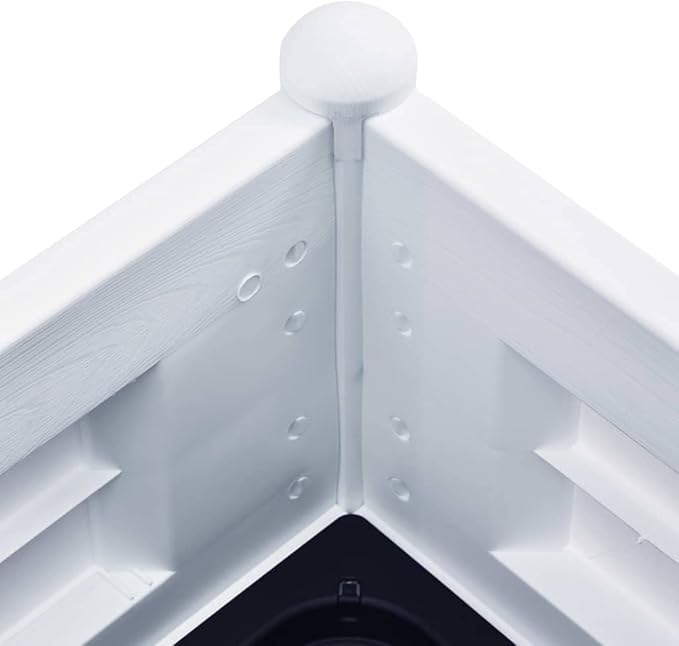 vidaXL Patio Raised Bed PP White 39.4x16.9x13.8