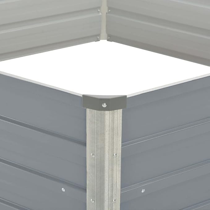 Raised Garden BedRaised Garden Bedfor Vegetables Outdoor Garden Raised Planter Box Backyard Patio Planter Raised Beds for Flowers 50.8x50.8x18.1 Galvanised Steel Gray