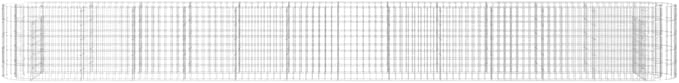 Galvanized Gabion Raised Bed 185x185x19.7 Silver Steel Outdoor Planter Box Garden Fence Panel Privacy Wall for Rocks Rustic Patio Landscape Decor for Garden Terrace Backyard