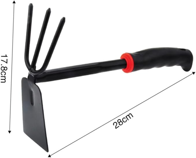 6-Piece Garden Tool Set Black Plastic Handle Iron Wide Shovel and Mini Rake for Home Gardening Balcony and Potted Plants Anti-Skid Design Multi-Functional Hoeing Rake Accessories