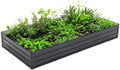 Galvanized Raised Garden Bed 8×4×1 ft Metal Planter Raised Garden Boxes Large Outdoor Rust-Resistant Planting Bed Kit for Growing Fresh Vegetables Flowers Herbs Black