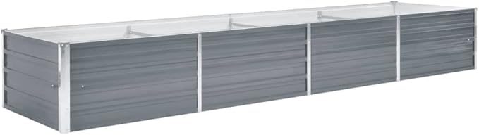 Garden Raised BedElevated Planter BoxRaised PlanterGarden BoxGarden BedPlanterfor Backyard Patio to Grow Vegetables Herbs and Flowers Galvanized Steel 126x31.5x17.7 Gray