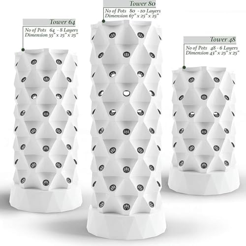 Hydroponics Growing Vertical Tower Automated Aeroponics Indoor Tower Garden - Aquaponics Growing Kits for Fresh Garden Fruits &amp Vegetabl