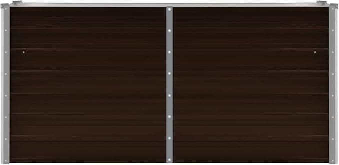 Raised Garden Beds Outdoor Balcony Planter Boxes Garden Raised Bed Brown 63x15.7x30.3 Galvanized Steel Suitable for Garden Terrace and Balcony planters