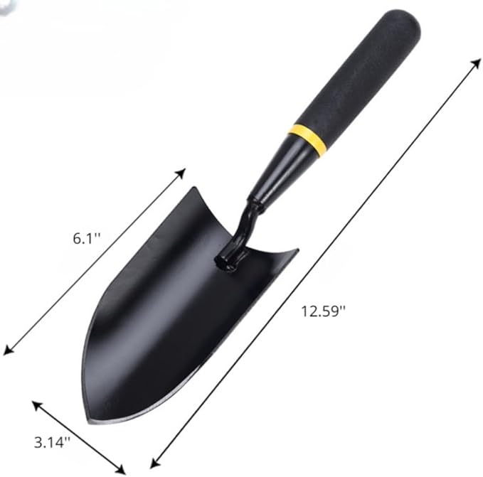 Garden Tool Set 4 PCS Heavy Duty Carbon Steel Gardening Tool Set with Non-Slip Rubber Grip Rake Shovel Outdoor Hand Tools Set Beach Combing Tool Kit Unisex Gifts for Seniors (4pcs/Set)