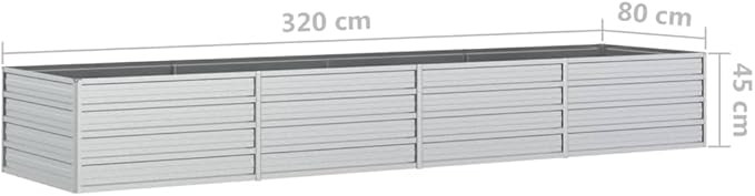 SKM Garden Raised Bed Silver Galvanized Steel LargeSilver (Weight 23.1KG)