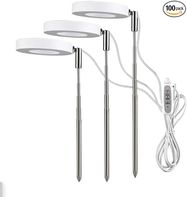 Generic LED Retractable Plant Light Growth Light Angel Ring Multi-Flesh red Blue Full Spectrum Flower Timing Plant Fill Light (Three Heads White Warm Light 15 watts)