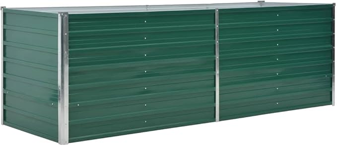 Garden Raised BedFlowerpotsPlantersRaised Garden PlanterRaised Planter Boxfor Indoor Outdoor VegetablesFruitsPotatoFlowersGalvanized Steel 94.5x31.5x31.3 Green