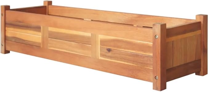 2 pcs Wooden Garden Raised Beds Solid Wood Garden Bed Planter Box Outdoor for Plants Vegetables Herbs and Flowers 39.4x11.8x9.8-419