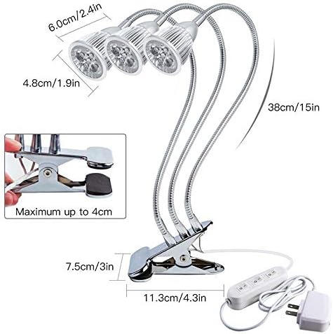 Three-Head Clip led Plant Light Full Light Plant Growth Light Three-Tube Plant Fill Light (Double Head)