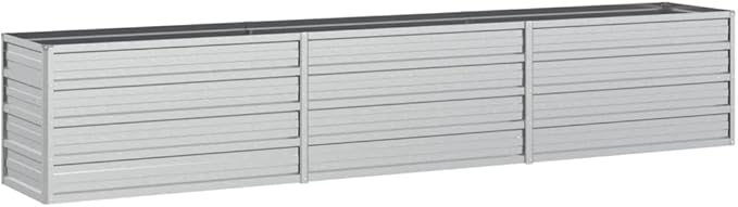 Garden Raised Bed 94.5x15.7x17.7 Galvanized Steel Silver7.28 KG316889