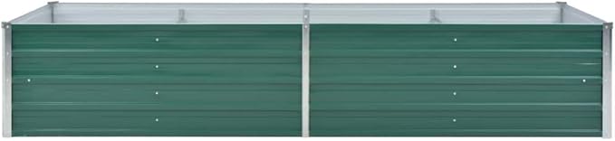 Garden Raised Bed Galvanized Steel 94.5x31.5x17.7 Green