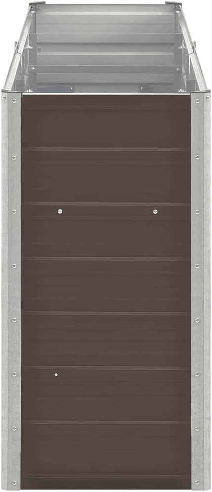 Raised Garden Beds Outdoor Balcony Planter Boxes Garden Raised Bed Galvanized Steel 94.5x15.7x30.3 Brown Suitable for Garden Terrace and Balcony planters