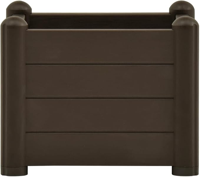 Garden Raised Bed Planter Box Polypropylene Outdoor Raised Planter Bed for Planting Plants Vegetables Mocha 16.9x16.9x13.8-517
