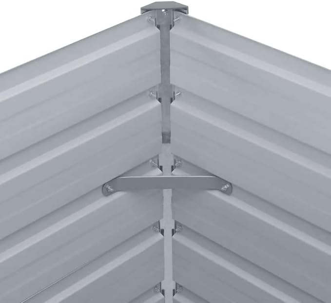 Gray Galvanized Steel Raised Garden Bed 236.2x31.5x17.7 inch Large Rectangular Outdoor Planter Box for Vegetables Herbs Flowers