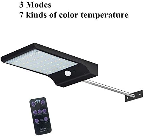 Landscape Lights Outdoors Solar Light 48 LEDs PIR Motion Sensor Solar Powered Lamps with Extension Rod for Garden Lighting Waterproof with Pole LED Street Lamp (Black with Pole)