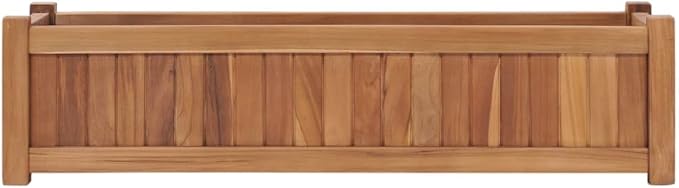 Teak Wood Raised Garden Bed for Fence Retaining Wall - Welded Wire Landscape Grid Galvanized Steel Fine Sanded 39.4 in.