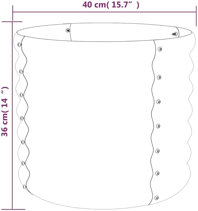 Garden PlanterGarden DecorationBackyard Raised BedsFreestanding PlantersGardening AccessoriesHerb Plantersfor BalconiesTerracesGardensPowder-Coated Steel 15.7x15.7x14.2 Gray