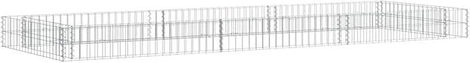 vidaXL Gabion Raised Bed in Galvanized Steel - Weather- Sturdy Design for Secure Flower or Plant Bed - Silver Requires Assembly