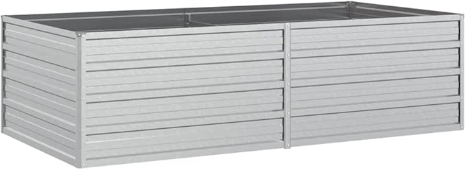 SKM Garden Raised Bed 63x31.5x17.7 Galvanized Steel Silver-68841026